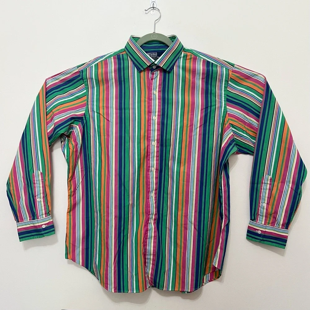 Polo Ralph Lauren Regent Classic Fit Multicolor Long Sleeve Button Up Shirt Lux